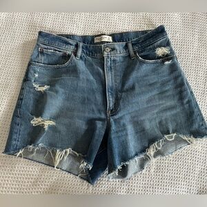 Abercrombie & Fitch Blue Distressed Jean Shorts